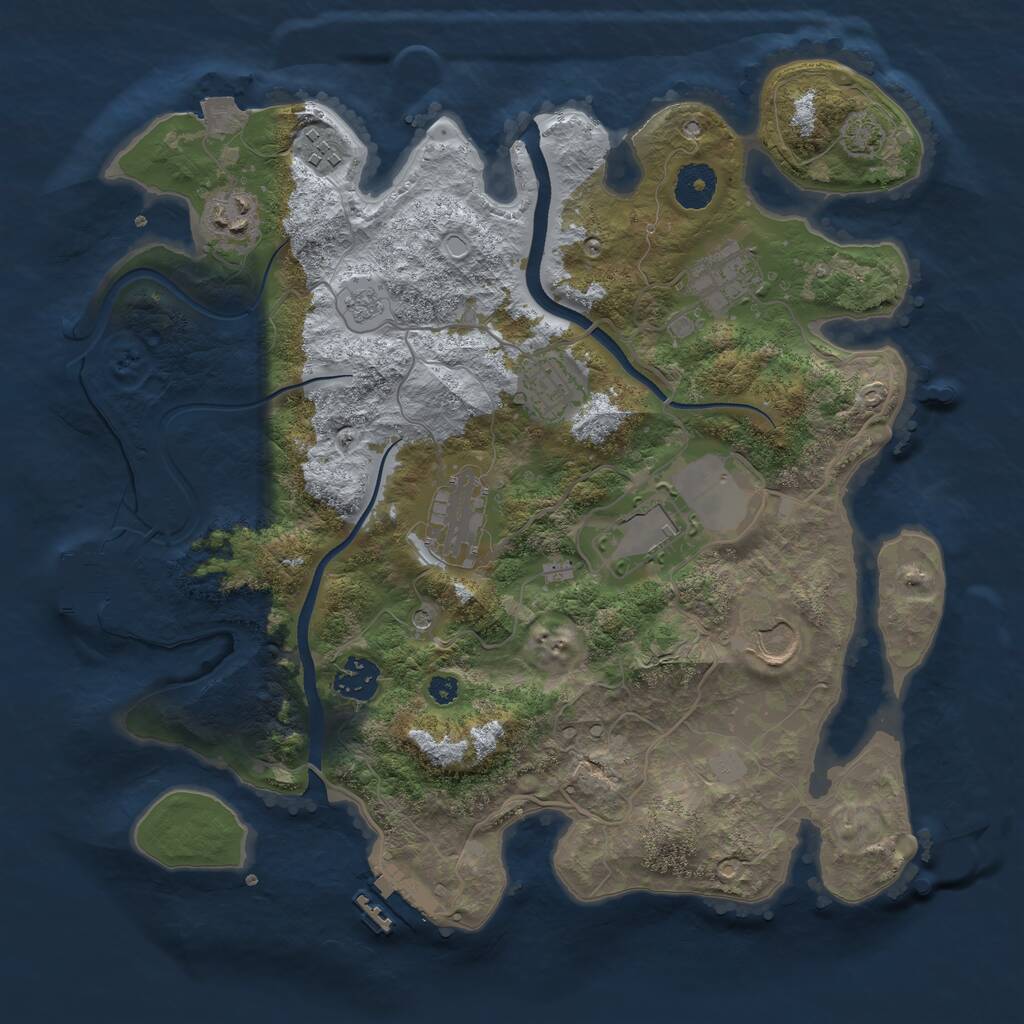 Rust Map: Procedural Map, Size: 3500, Seed: 507309805, 14 Monuments