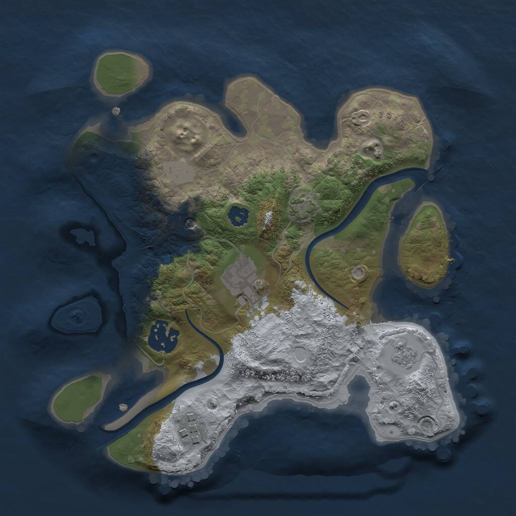 Rust Map: Procedural Map, Size: 2500, Seed: 1878234, 7 Monuments