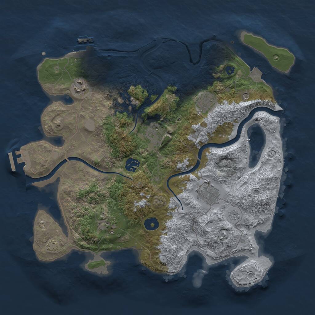 Rust Map: Procedural Map, Size: 3400, Seed: 3232, 13 Monuments