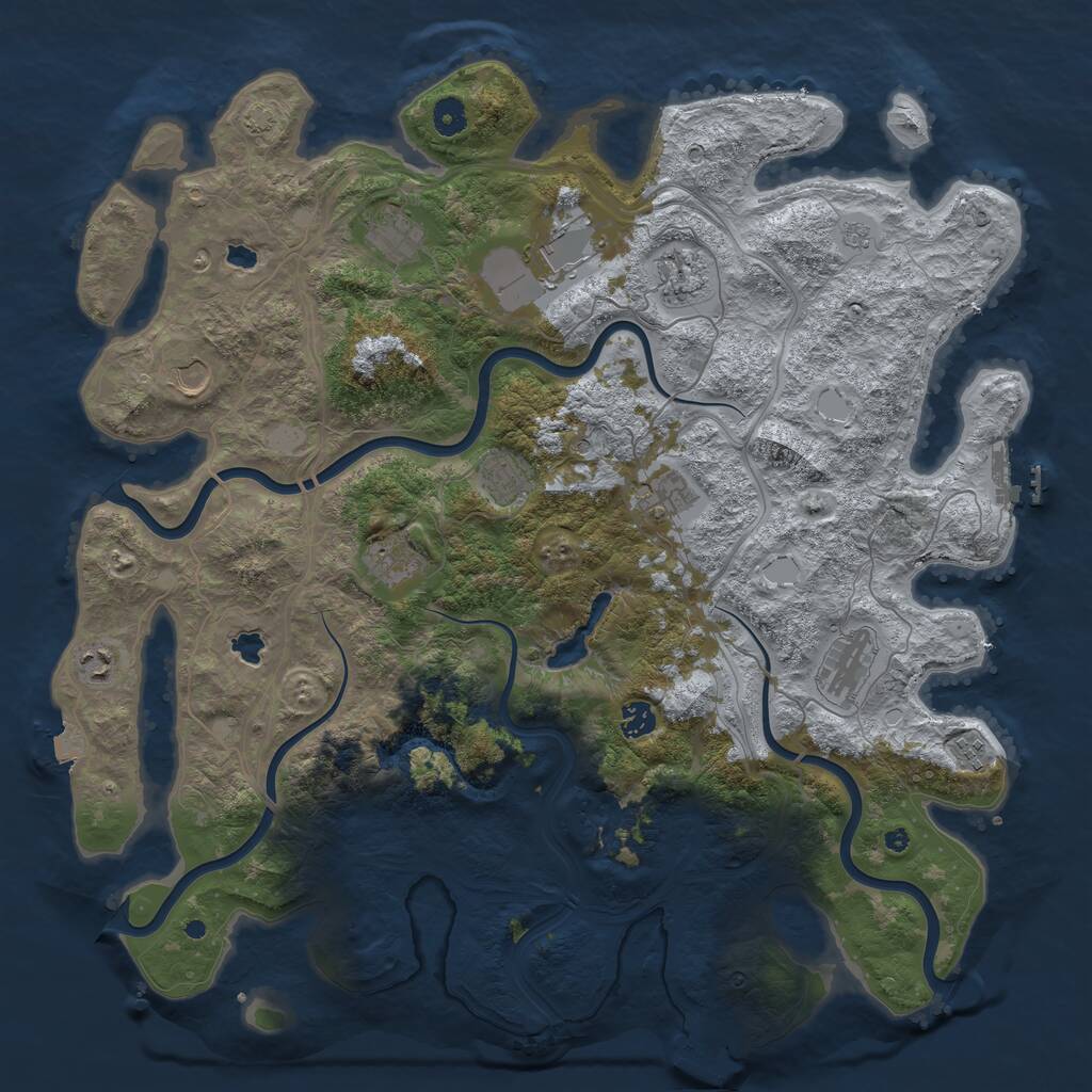 Rust Map: Procedural Map, Size: 4500, Seed: 10474, 17 Monuments
