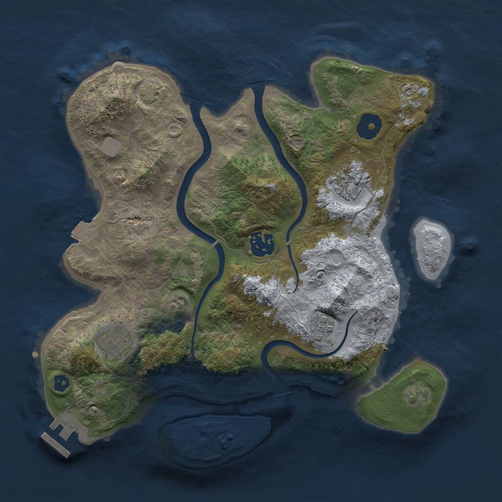 Rust Map: Procedural Map, Size: 3000, Seed: 325164, 7 Monuments