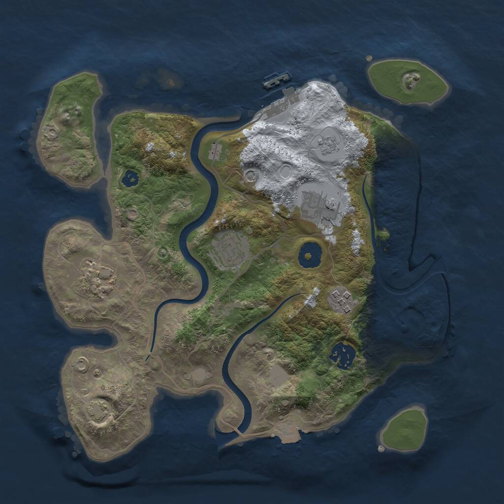 Rust Map: Procedural Map, Size: 3000, Seed: 61306525, 10 Monuments