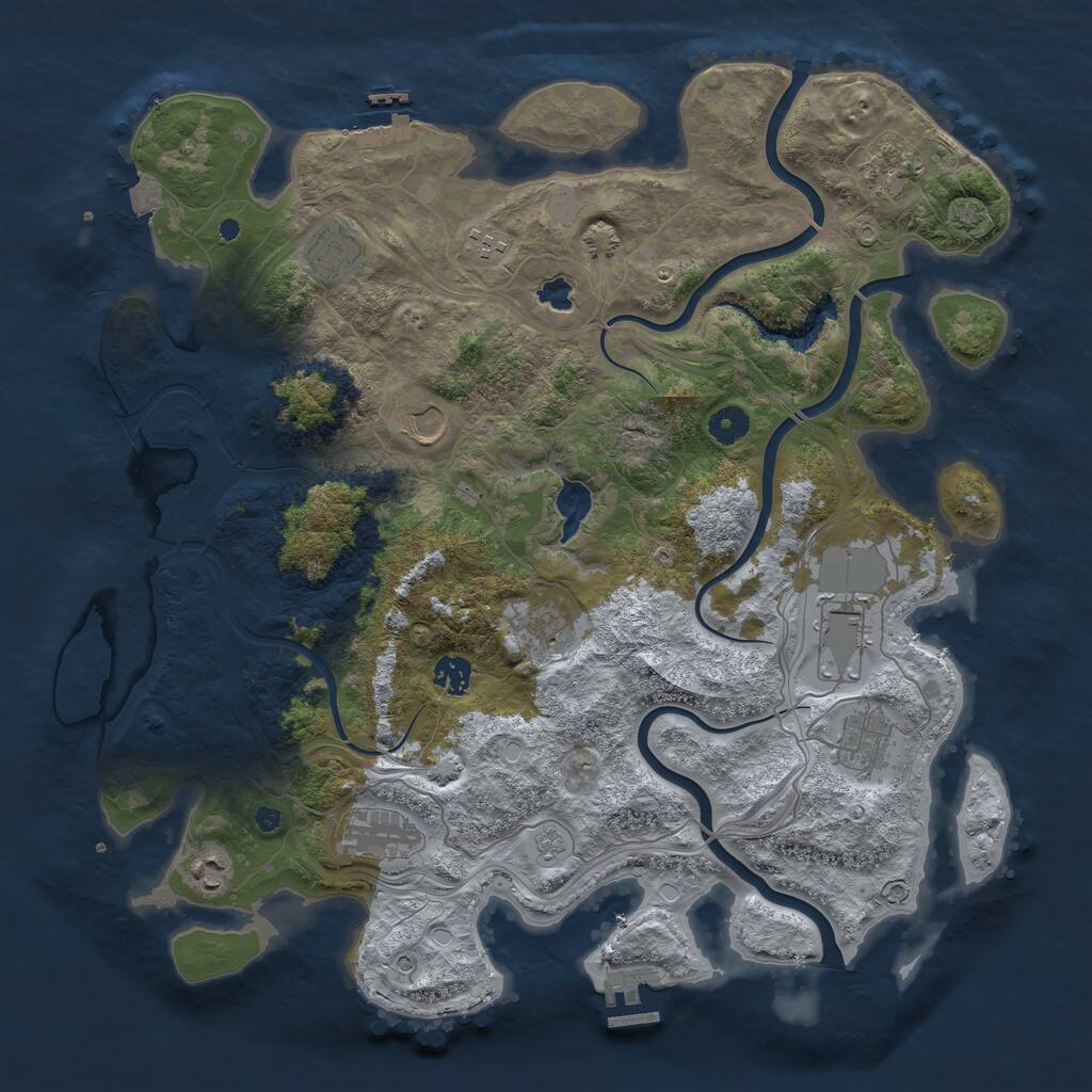 Rust Map: Procedural Map, Size: 4250, Seed: 1471259668, 16 Monuments