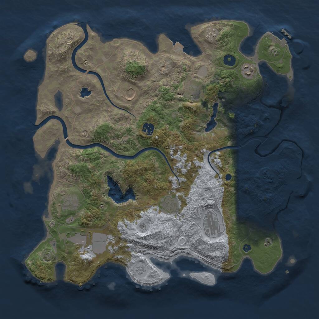 Rust Map: Procedural Map, Size: 4000, Seed: 1022288273, 15 Monuments