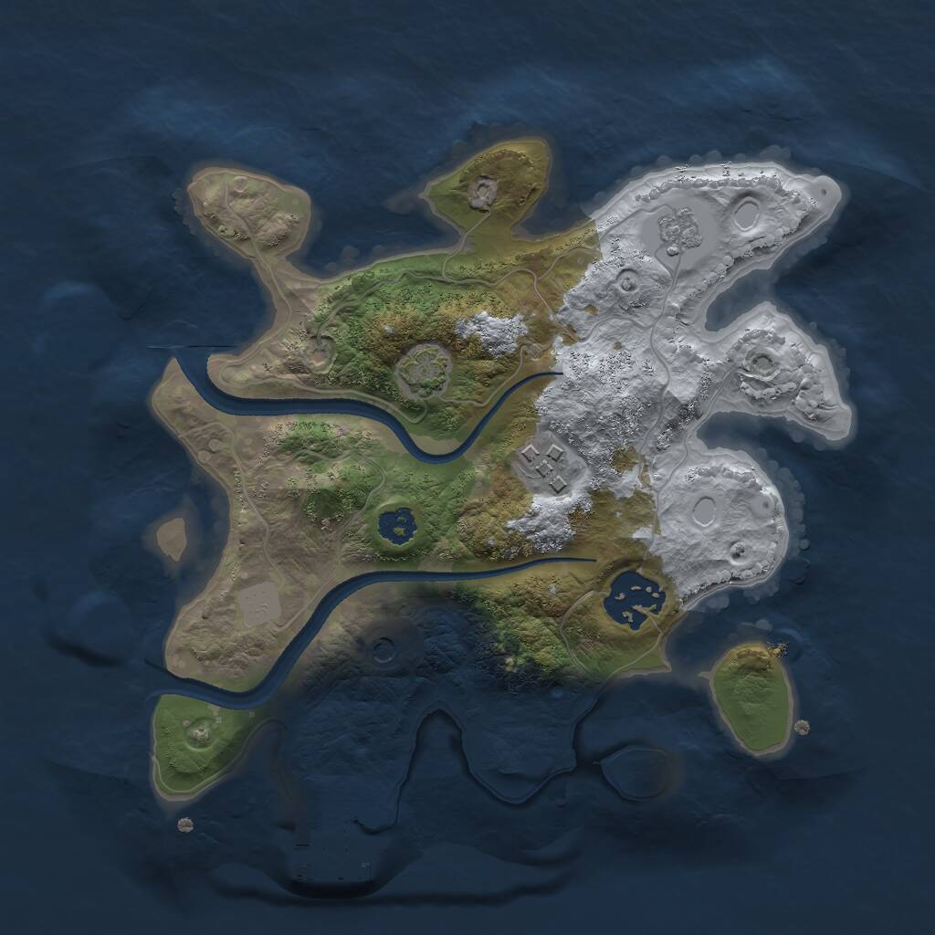 Rust Map: Procedural Map, Size: 2500, Seed: 1684783546, 7 Monuments