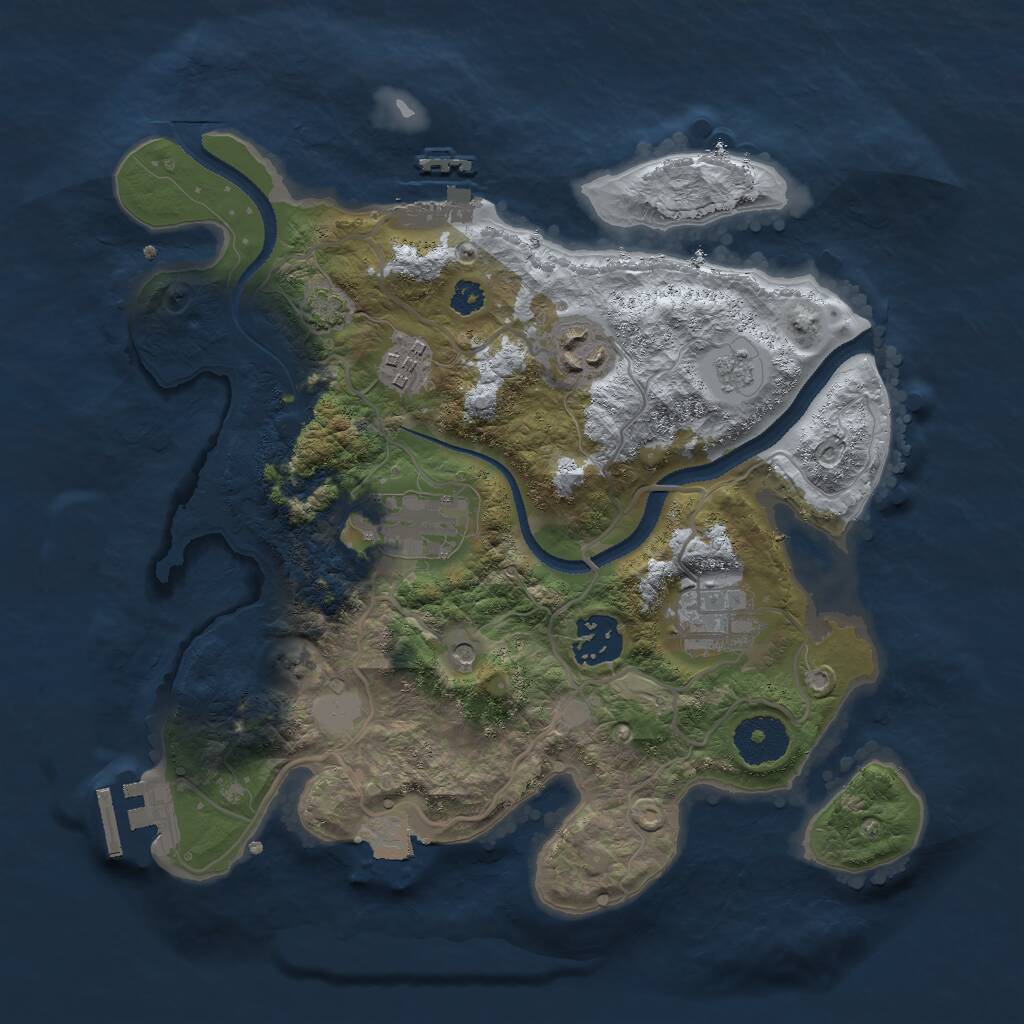 Rust Map: Procedural Map, Size: 3000, Seed: 249783, 11 Monuments