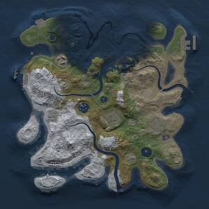 Thumbnail Rust Map: Procedural Map, Size: 3000, Seed: 9401, 10 Monuments