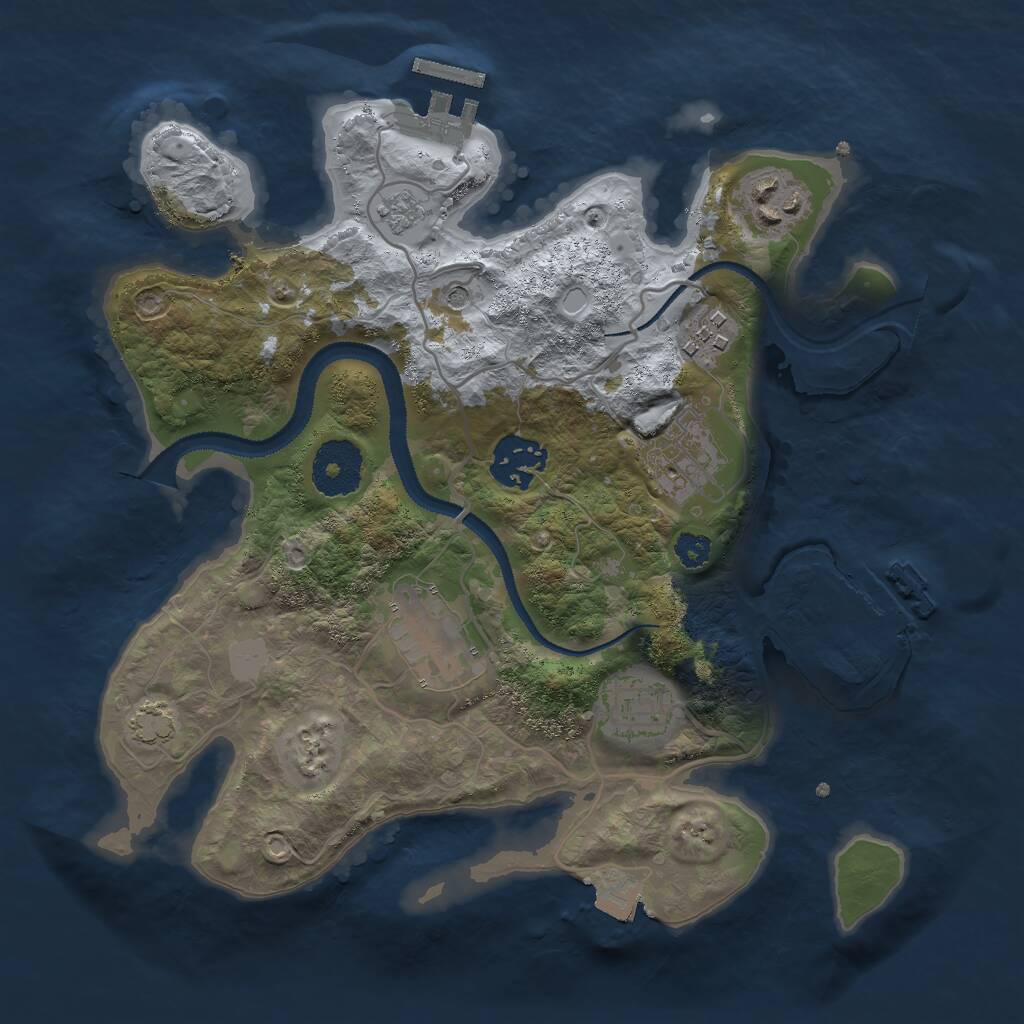 Rust Map: Procedural Map, Size: 2850, Seed: 23510, 12 Monuments