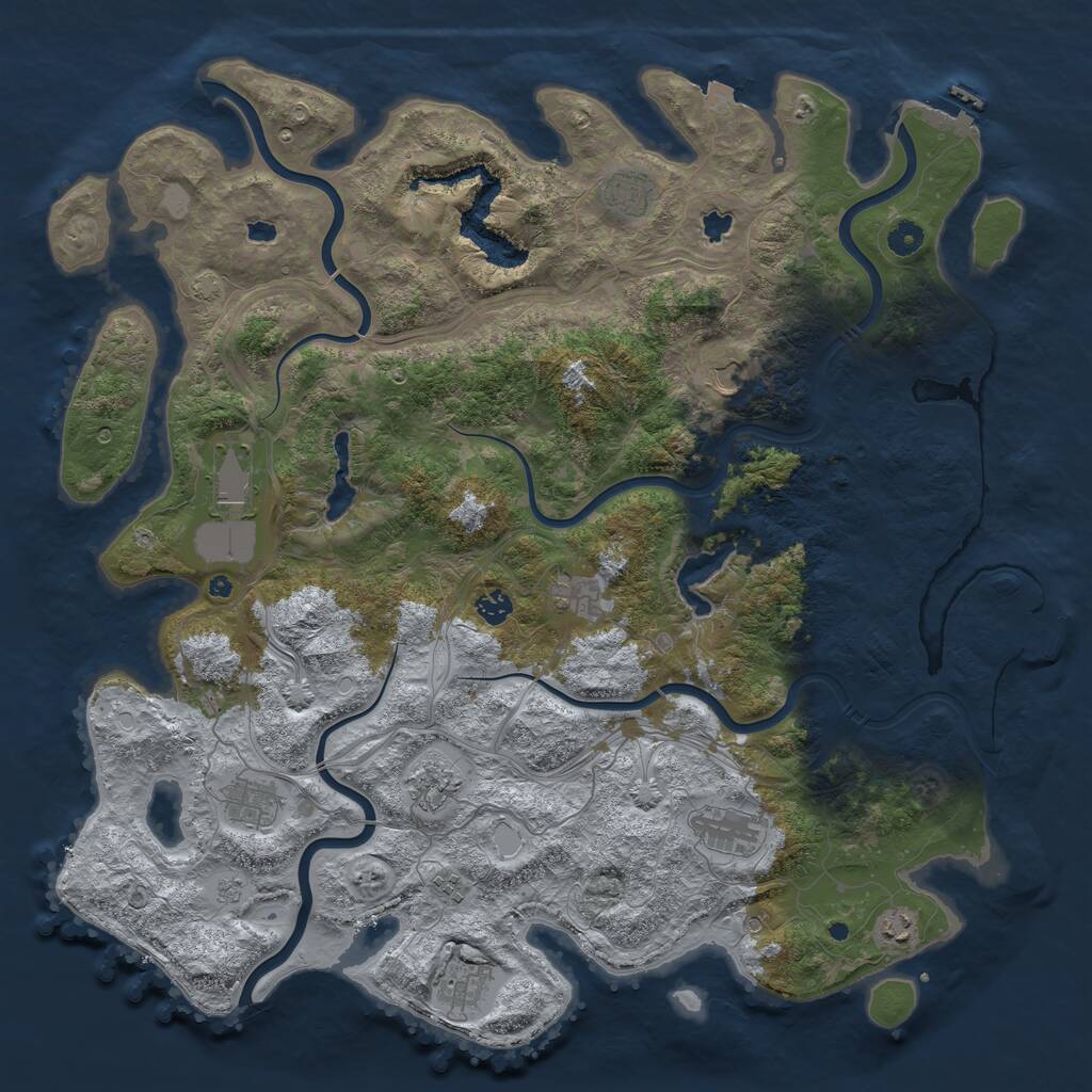 Rust Map: Procedural Map, Size: 4750, Seed: 421222, 17 Monuments