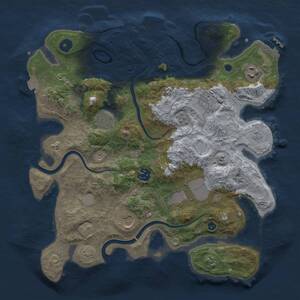 Thumbnail Rust Map: Procedural Map, Size: 3500, Seed: 1829784663, 13 Monuments