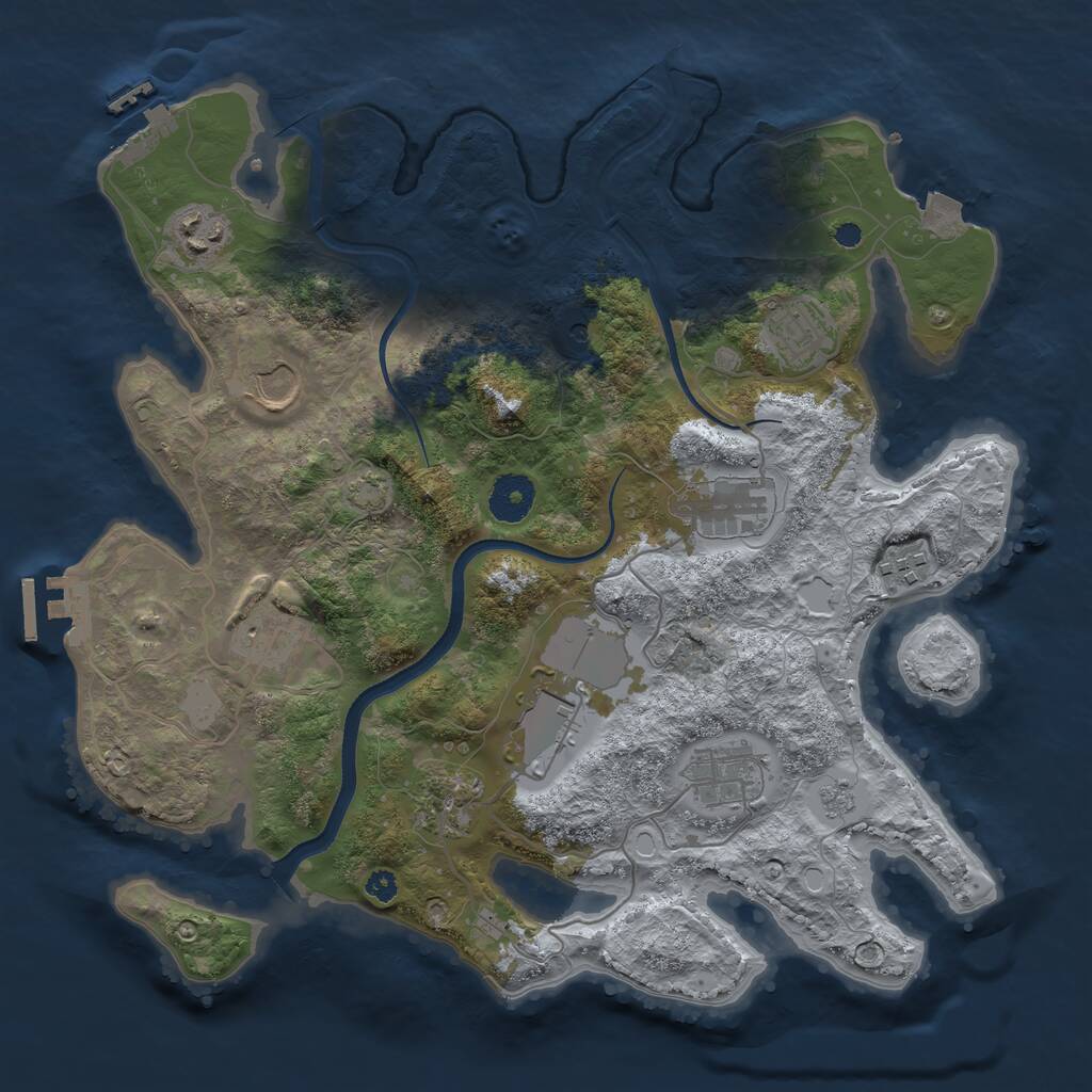 Rust Map: Procedural Map, Size: 3500, Seed: 418168904, 15 Monuments