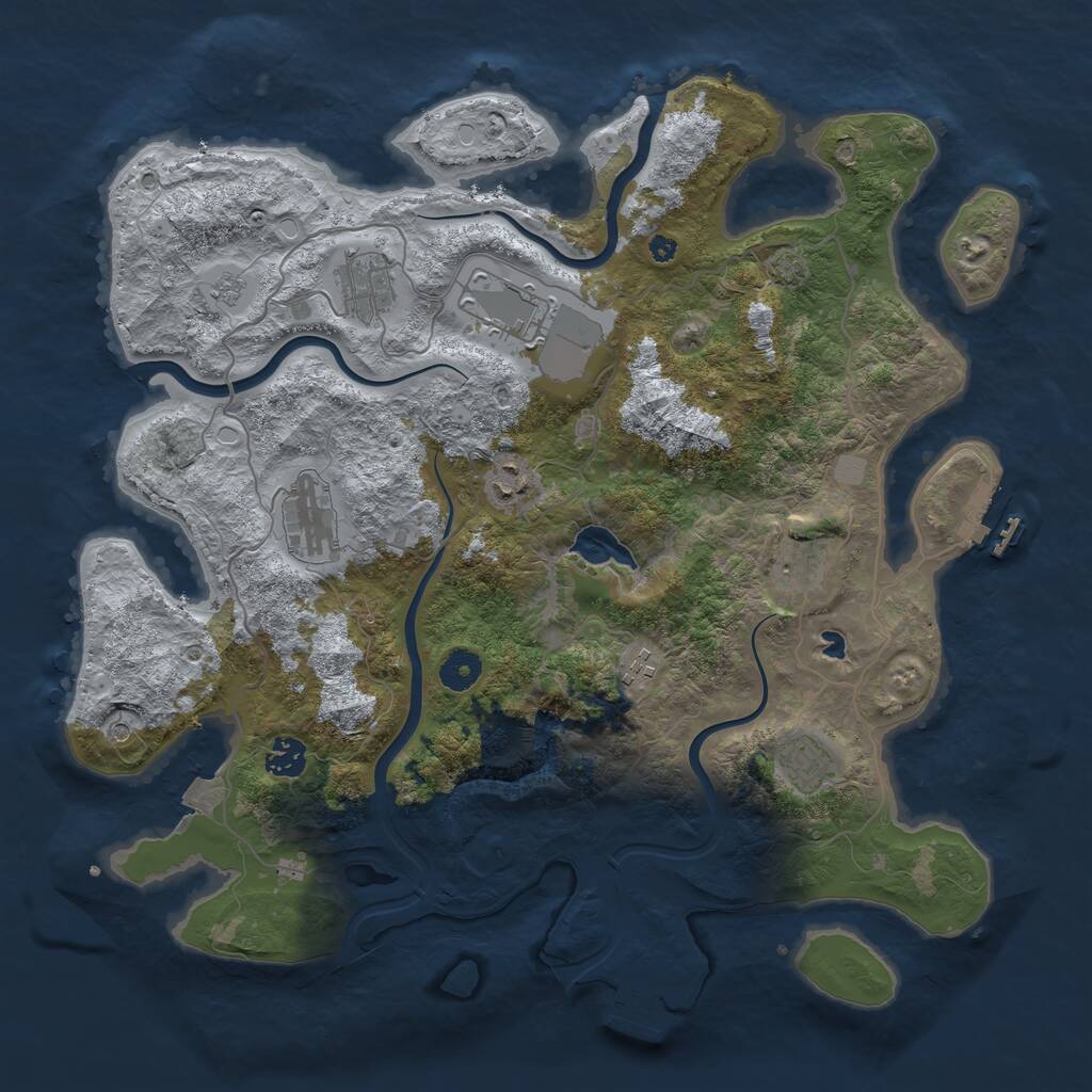 Rust Map: Procedural Map, Size: 4000, Seed: 669604351, 14 Monuments