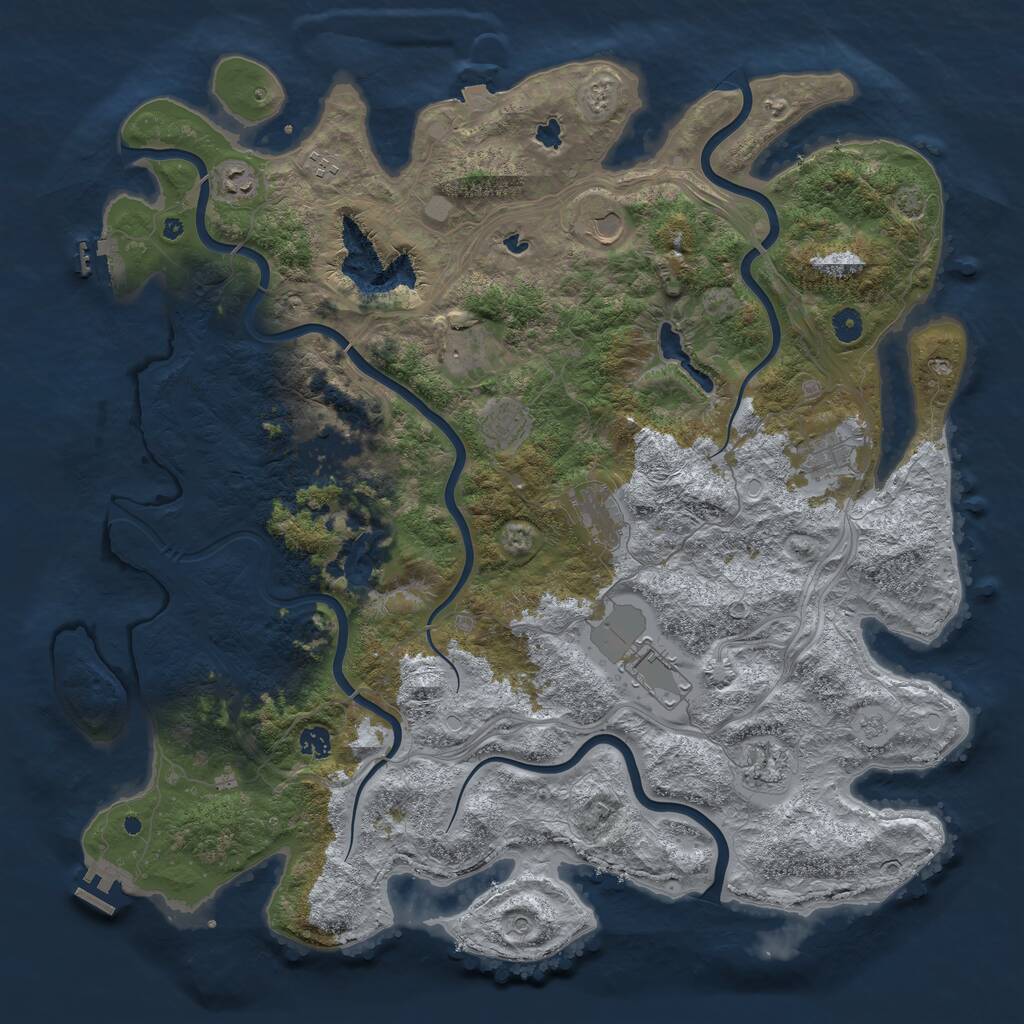 Rust Map: Procedural Map, Size: 4800, Seed: 165539486, 17 Monuments