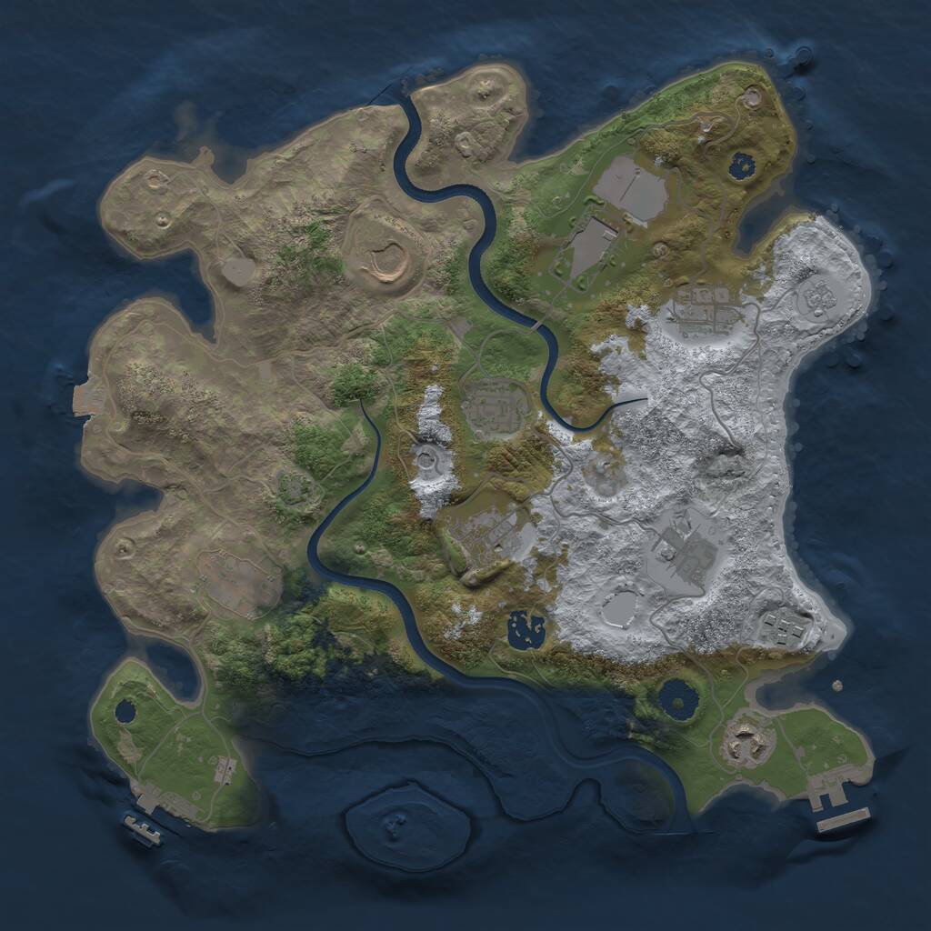 Rust Map: Procedural Map, Size: 3500, Seed: 713077201, 16 Monuments