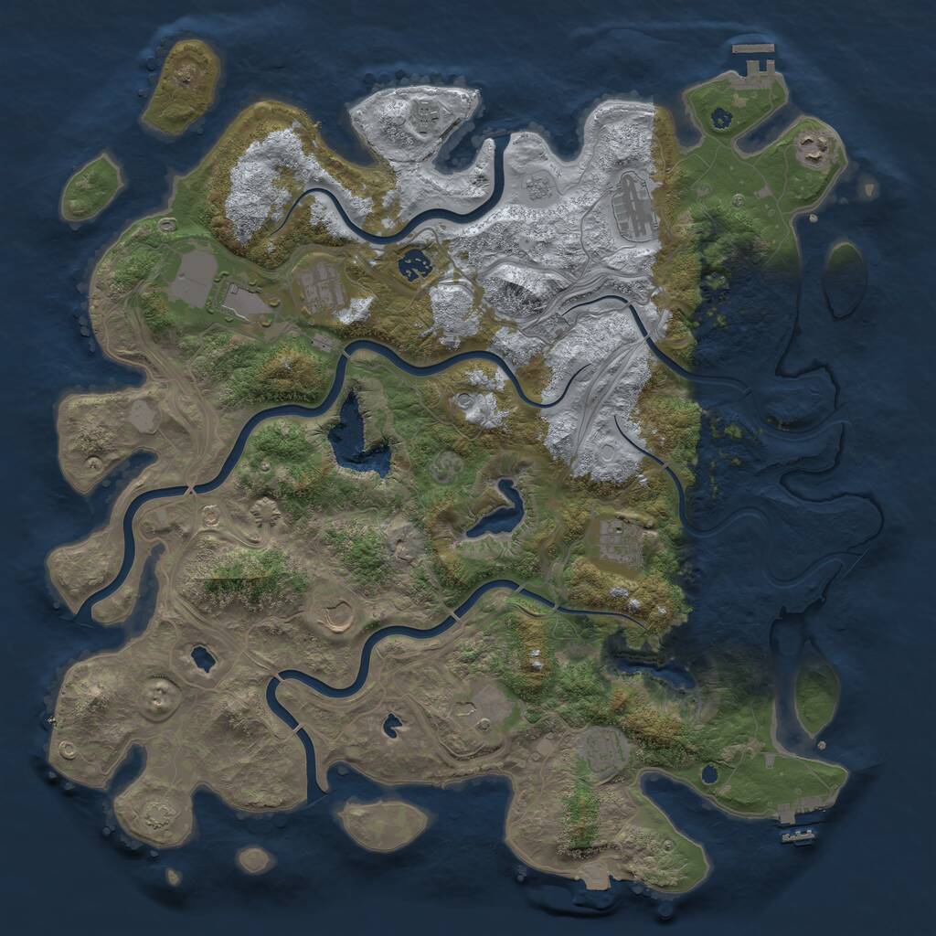 Rust Map: Procedural Map, Size: 4500, Seed: 20260816, 16 Monuments