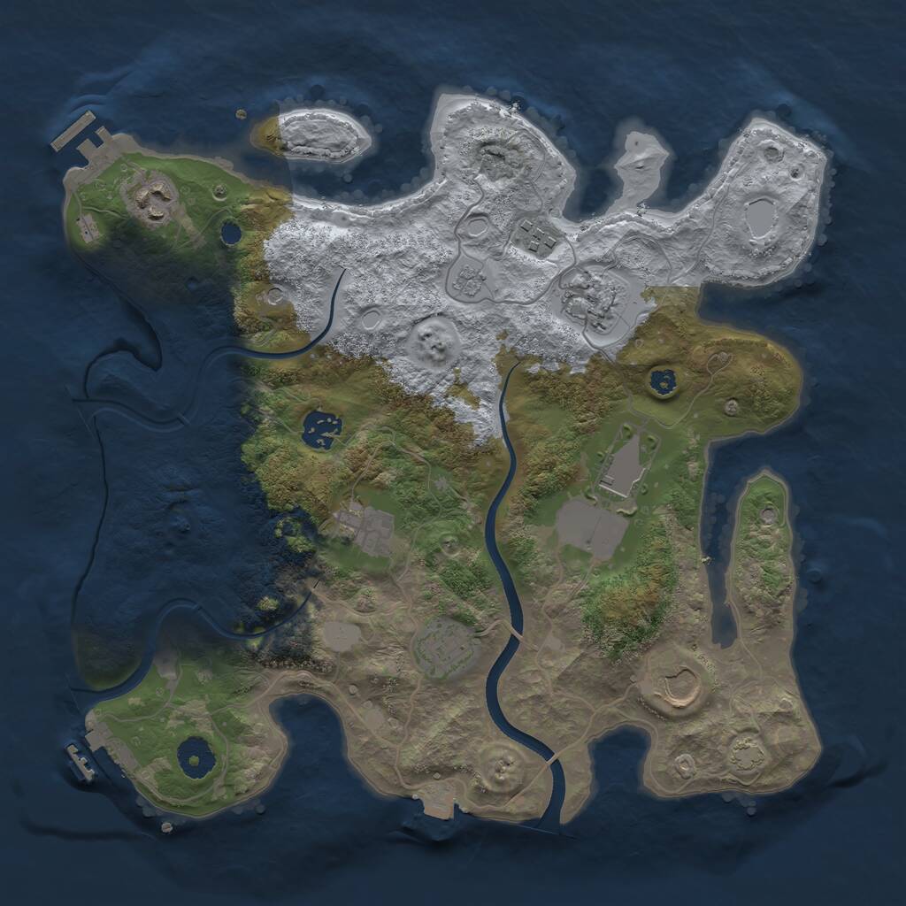 Rust Map: Procedural Map, Size: 3500, Seed: 522800882, 14 Monuments