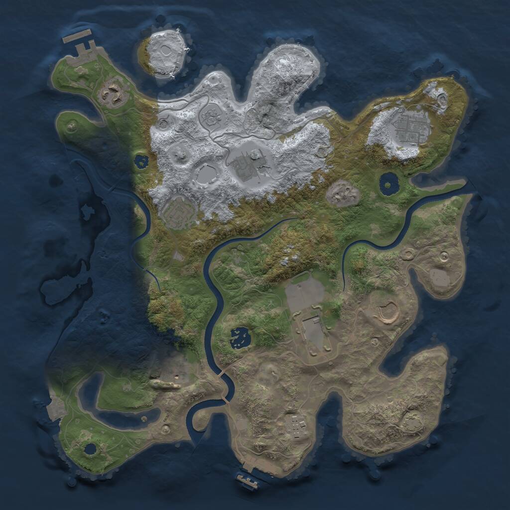 Rust Map: Procedural Map, Size: 3500, Seed: 1891984199, 15 Monuments