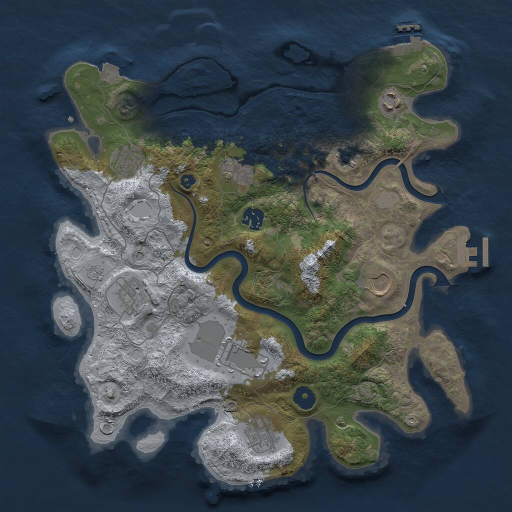 Rust Map: Procedural Map, Size: 3500, Seed: 695191888, 15 Monuments