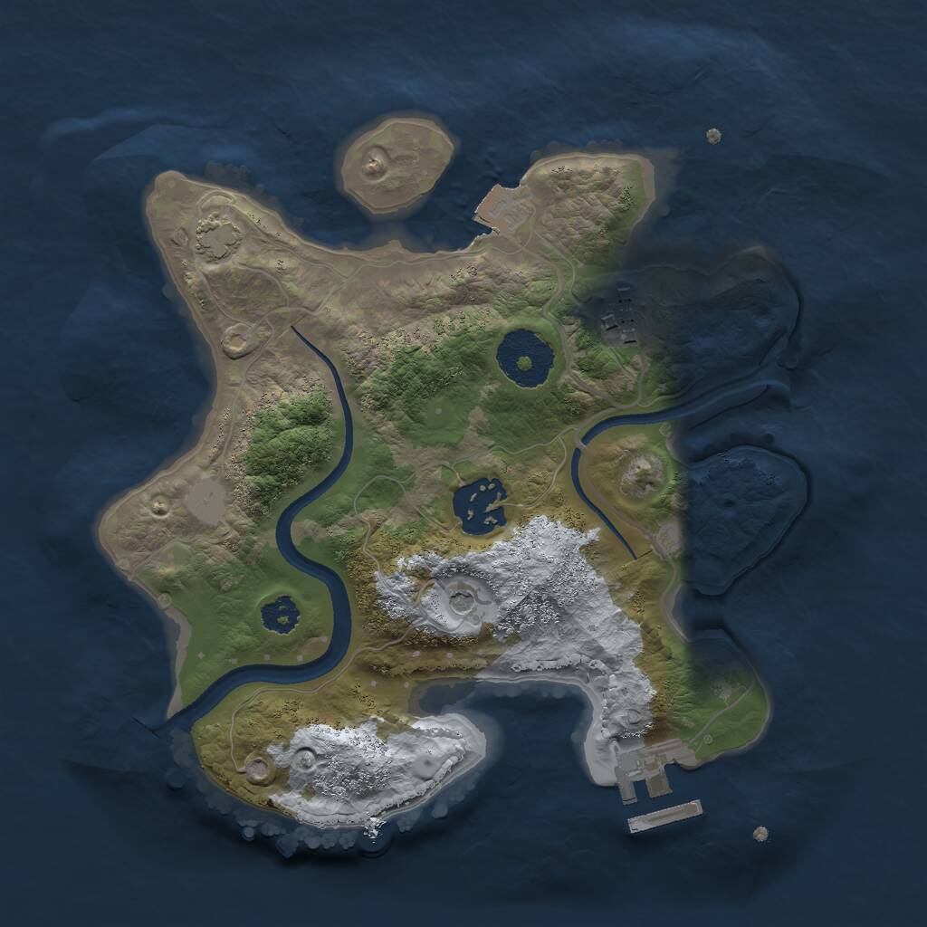 Rust Map: Procedural Map, Size: 2500, Seed: 1516584419, 6 Monuments