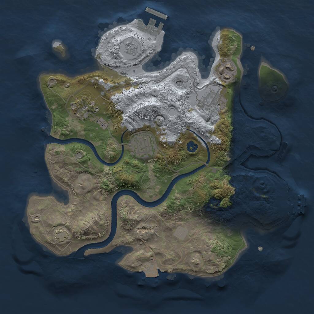 Rust Map: Procedural Map, Size: 2800, Seed: 729637392, 10 Monuments