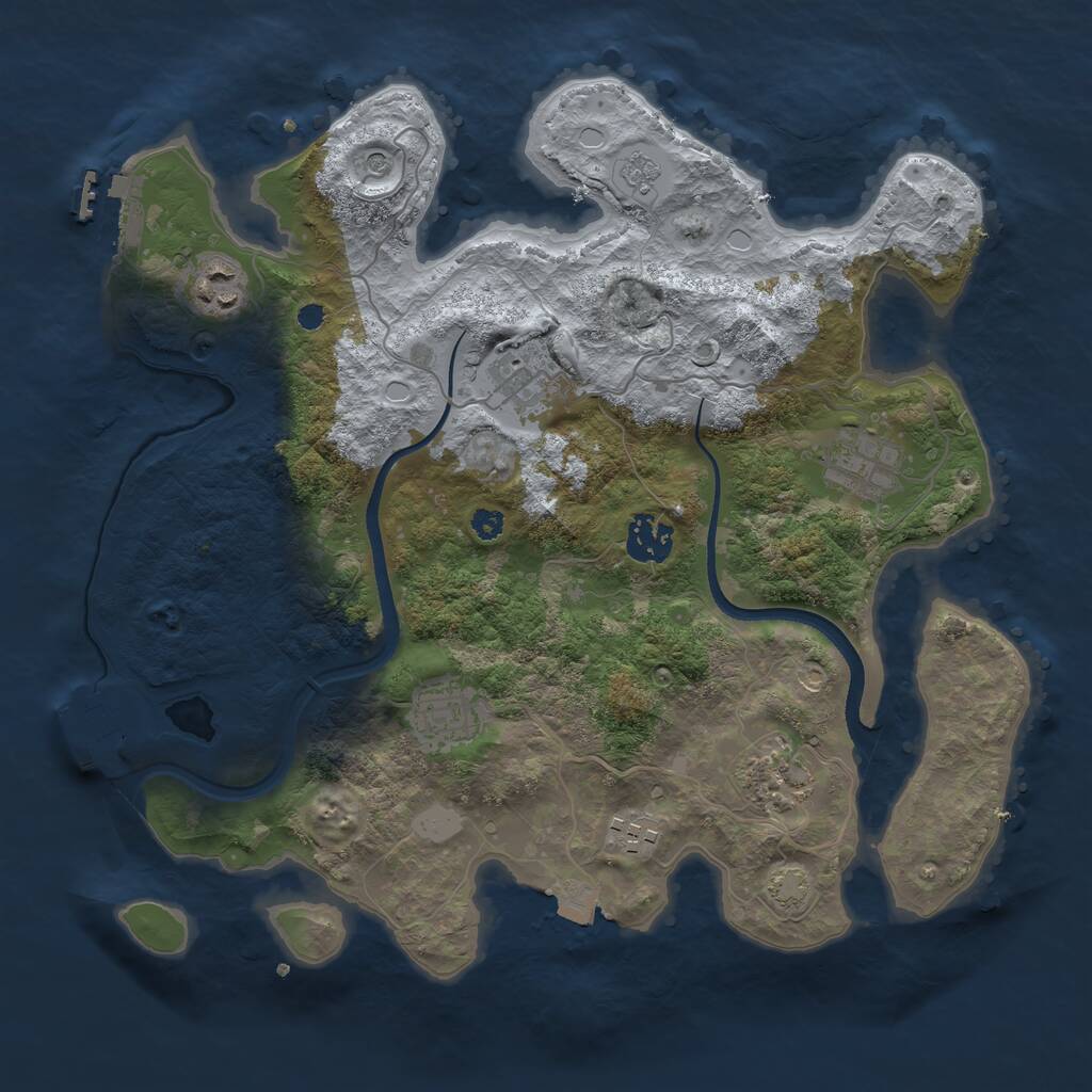 Rust Map: Procedural Map, Size: 3400, Seed: 420742, 13 Monuments
