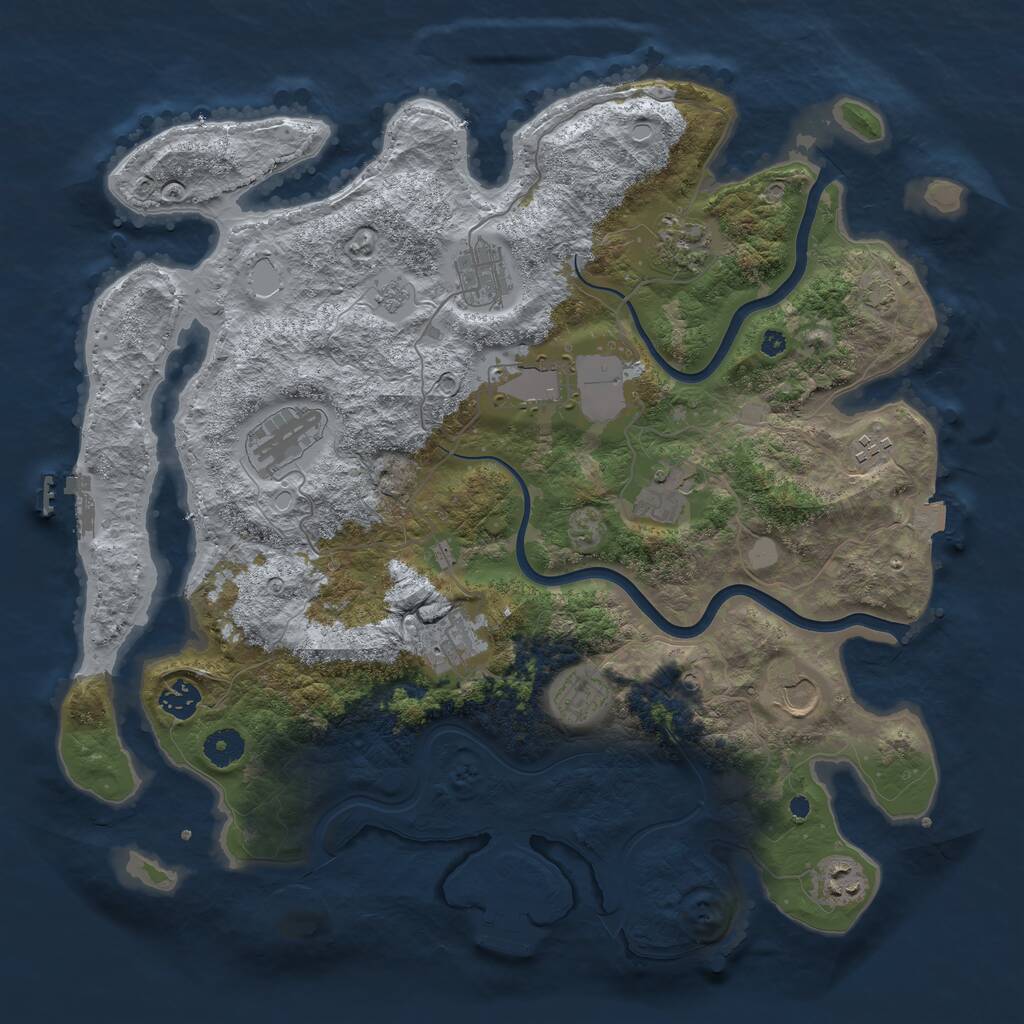 Rust Map: Procedural Map, Size: 3997, Seed: 9472064, 17 Monuments