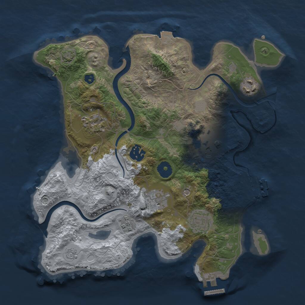Rust Map: Procedural Map, Size: 3000, Seed: 253086812, 13 Monuments