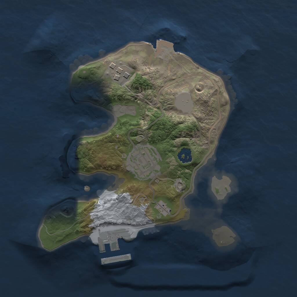 Rust Map: Procedural Map, Size: 2000, Seed: 1455270889, 4 Monuments