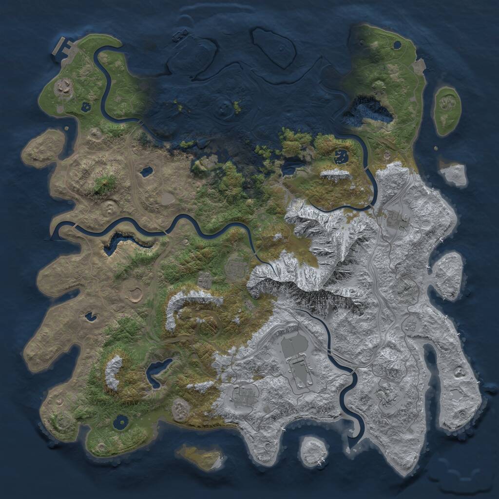 Rust Map: Procedural Map, Size: 5000, Seed: 89985625, 16 Monuments