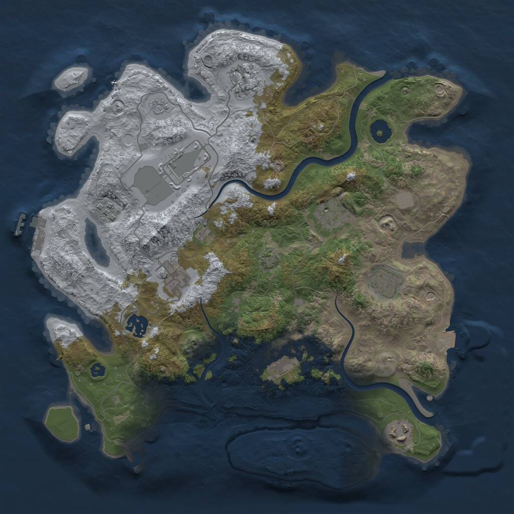 Rust Map: Procedural Map, Size: 3500, Seed: 509845170, 15 Monuments