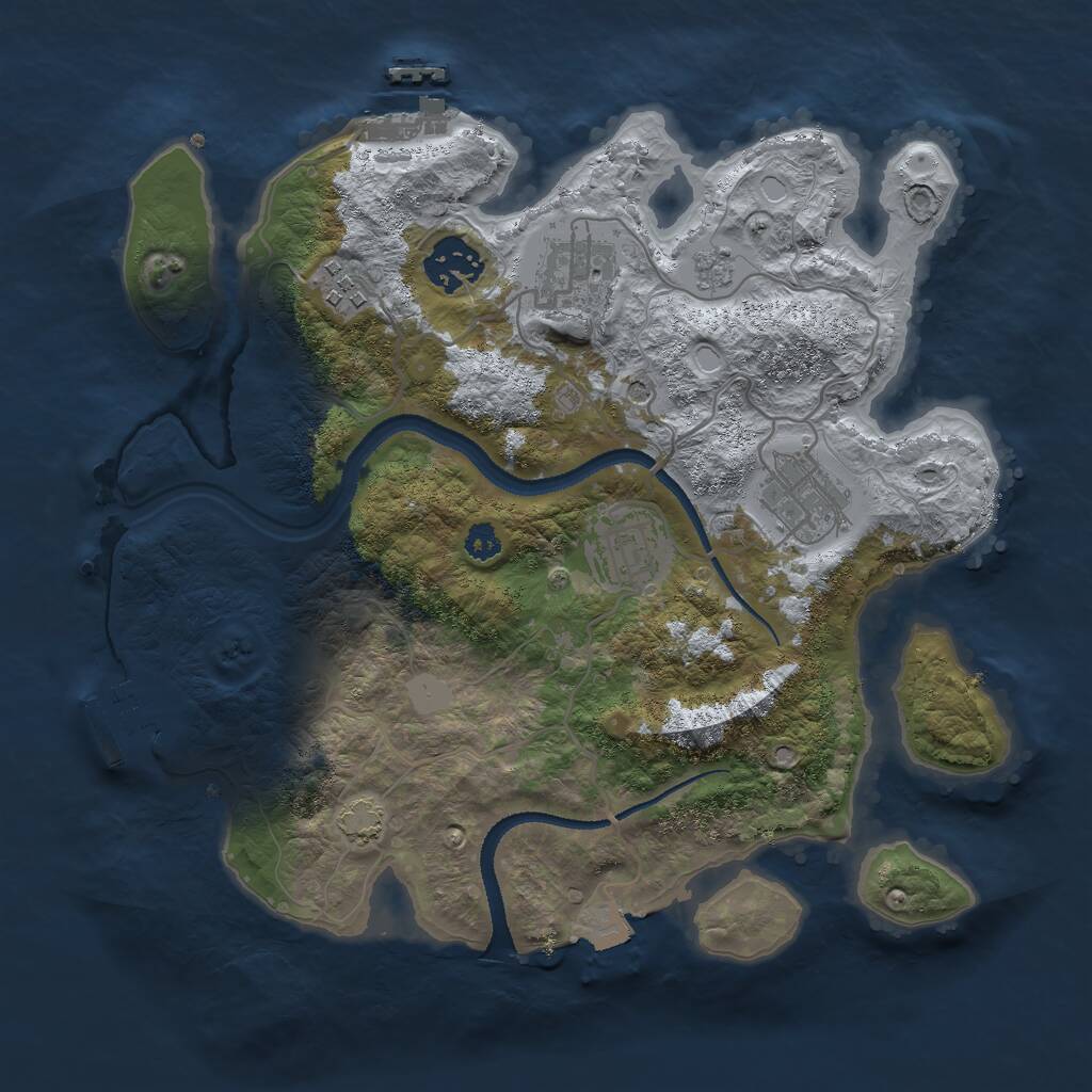 Rust Map: Procedural Map, Size: 3000, Seed: 94179, 11 Monuments