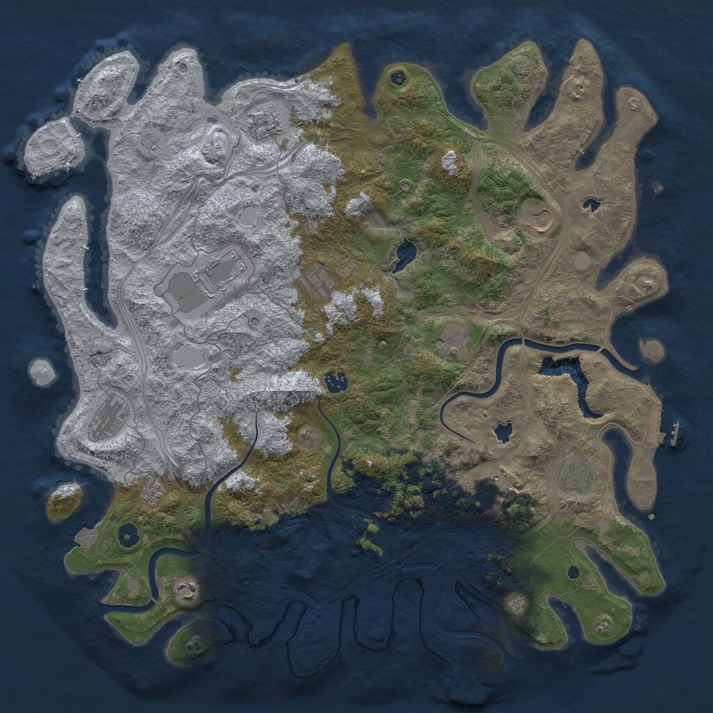 Rust Map: Procedural Map, Size: 4800, Seed: 791228258, 17 Monuments