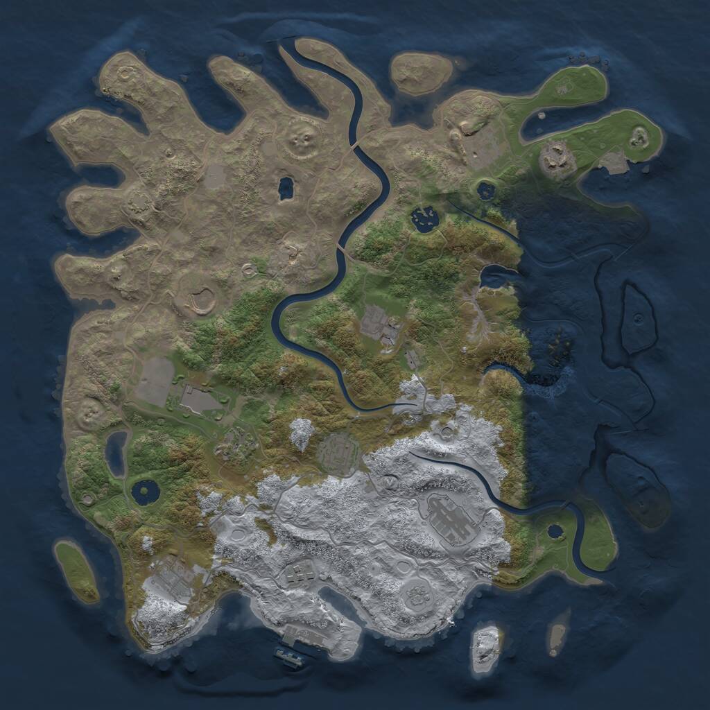Rust Map: Procedural Map, Size: 4000, Seed: 1199255554, 16 Monuments
