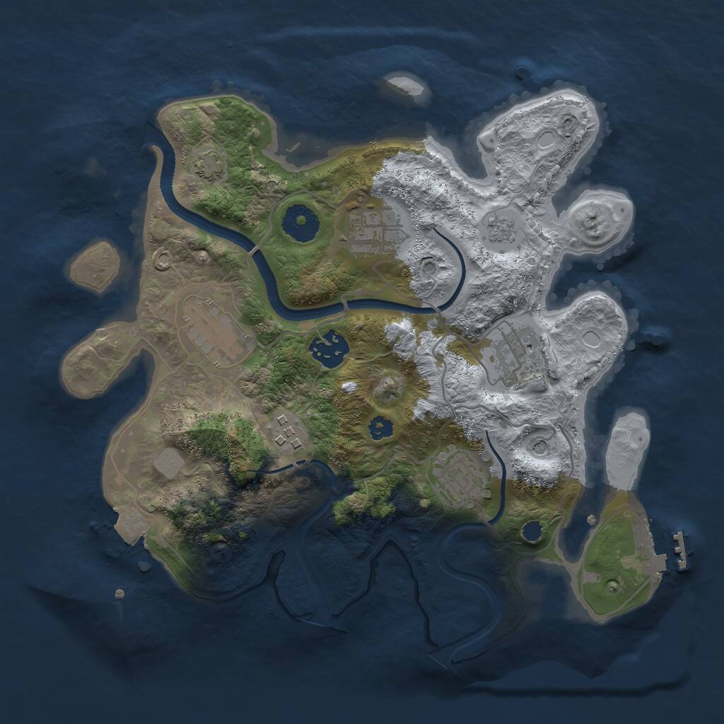 Rust Map: Procedural Map, Size: 3000, Seed: 99584, 11 Monuments