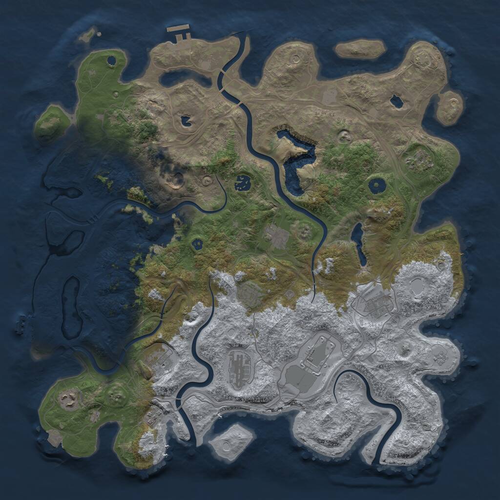 Rust Map: Procedural Map, Size: 4500, Seed: 9234665, 17 Monuments