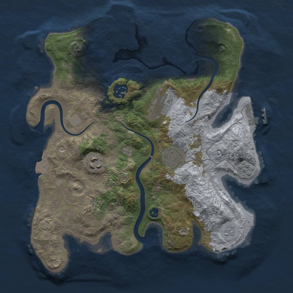 Rust Map: Procedural Map, Size: 3000, Seed: 202406931, 12 Monuments