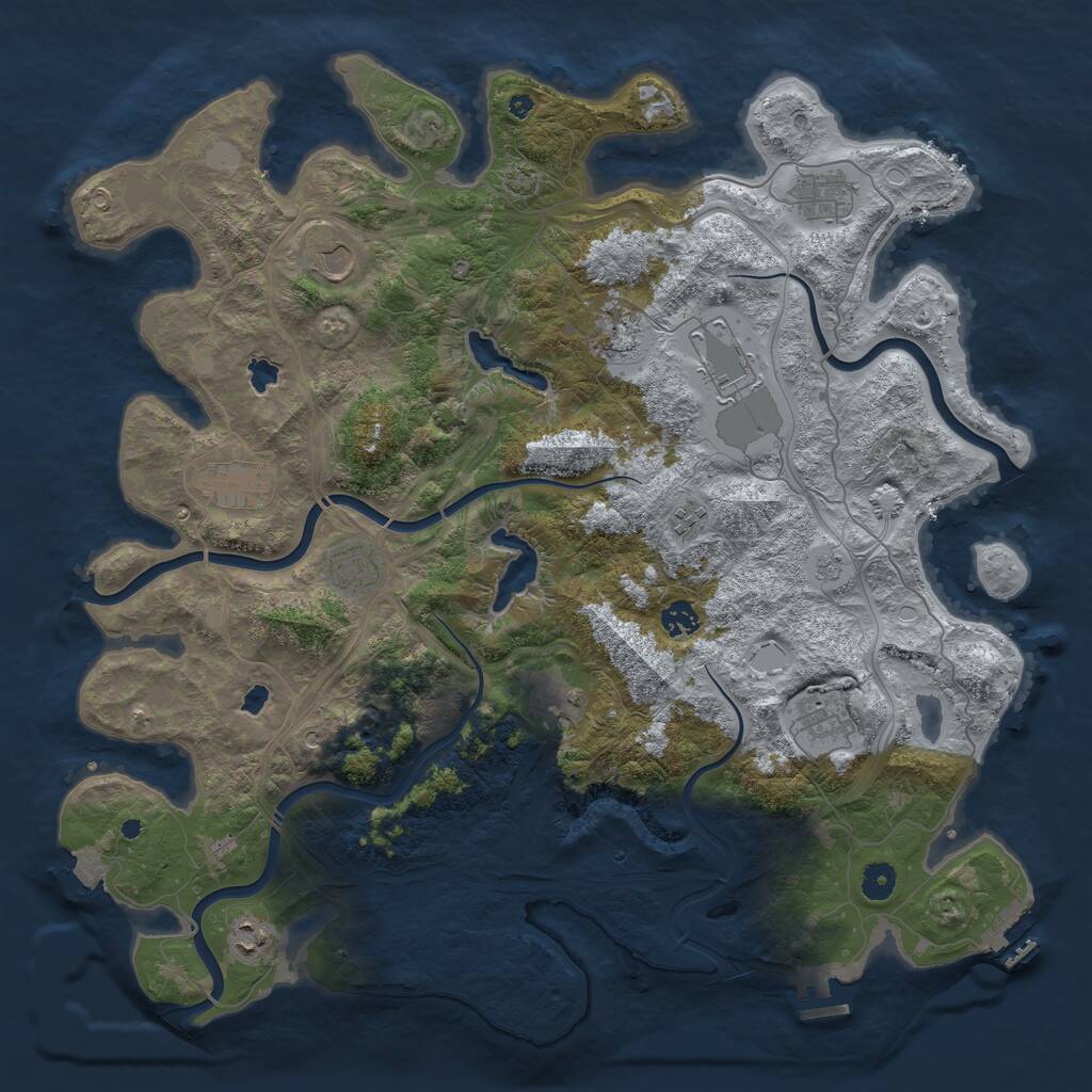 Rust Map: Procedural Map, Size: 4500, Seed: 246426222, 17 Monuments