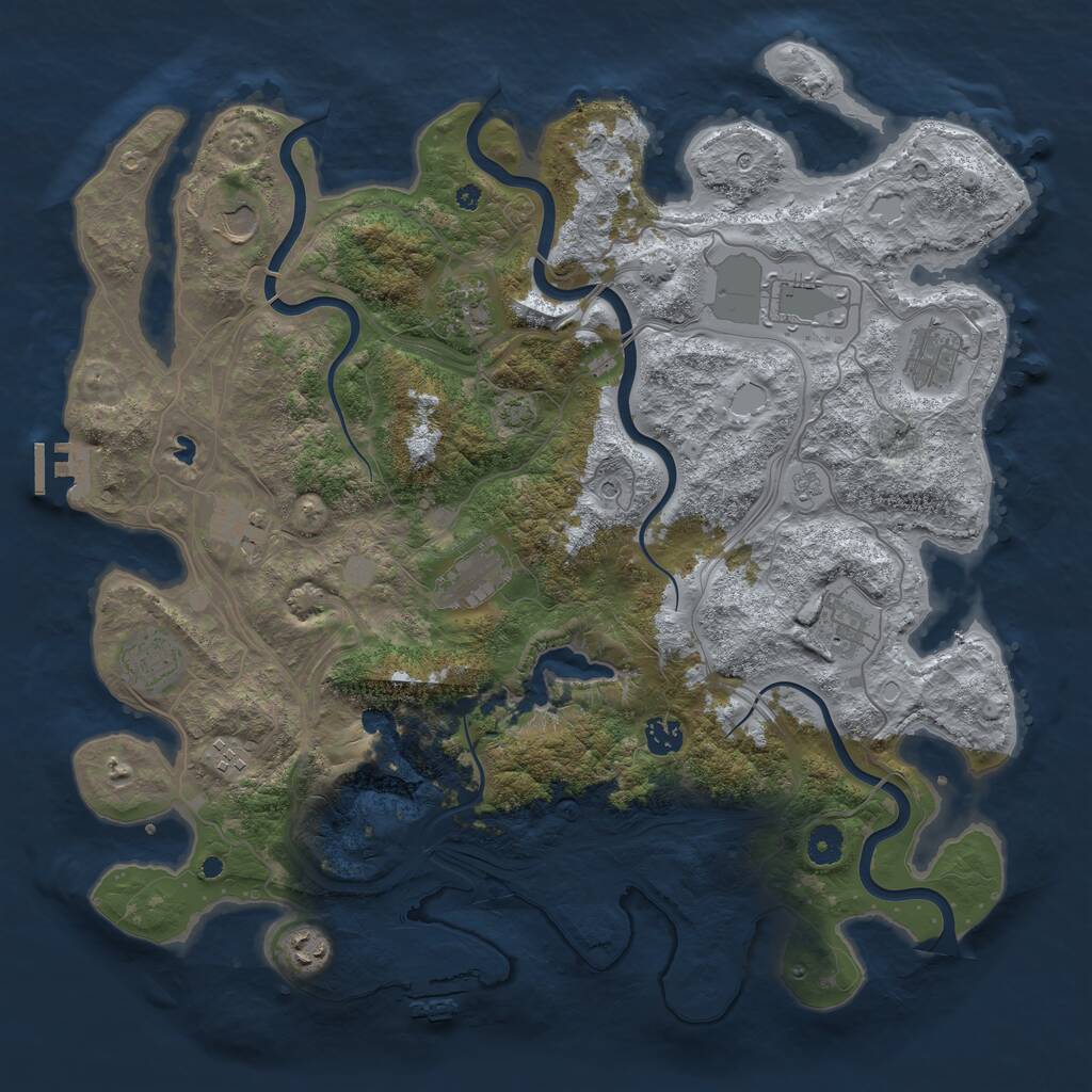 Rust Map: Procedural Map, Size: 4250, Seed: 1007035768, 17 Monuments