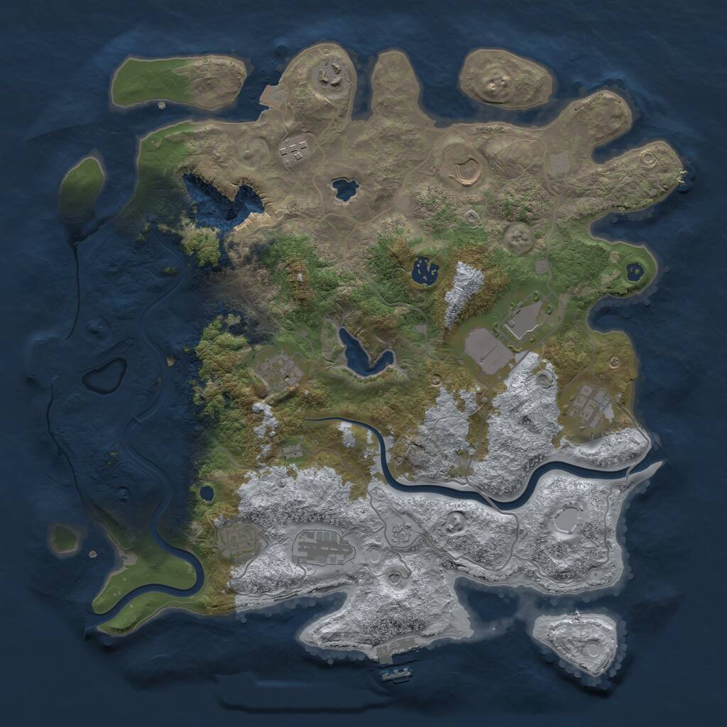 Rust Map: Procedural Map, Size: 4000, Seed: 294537478, 15 Monuments