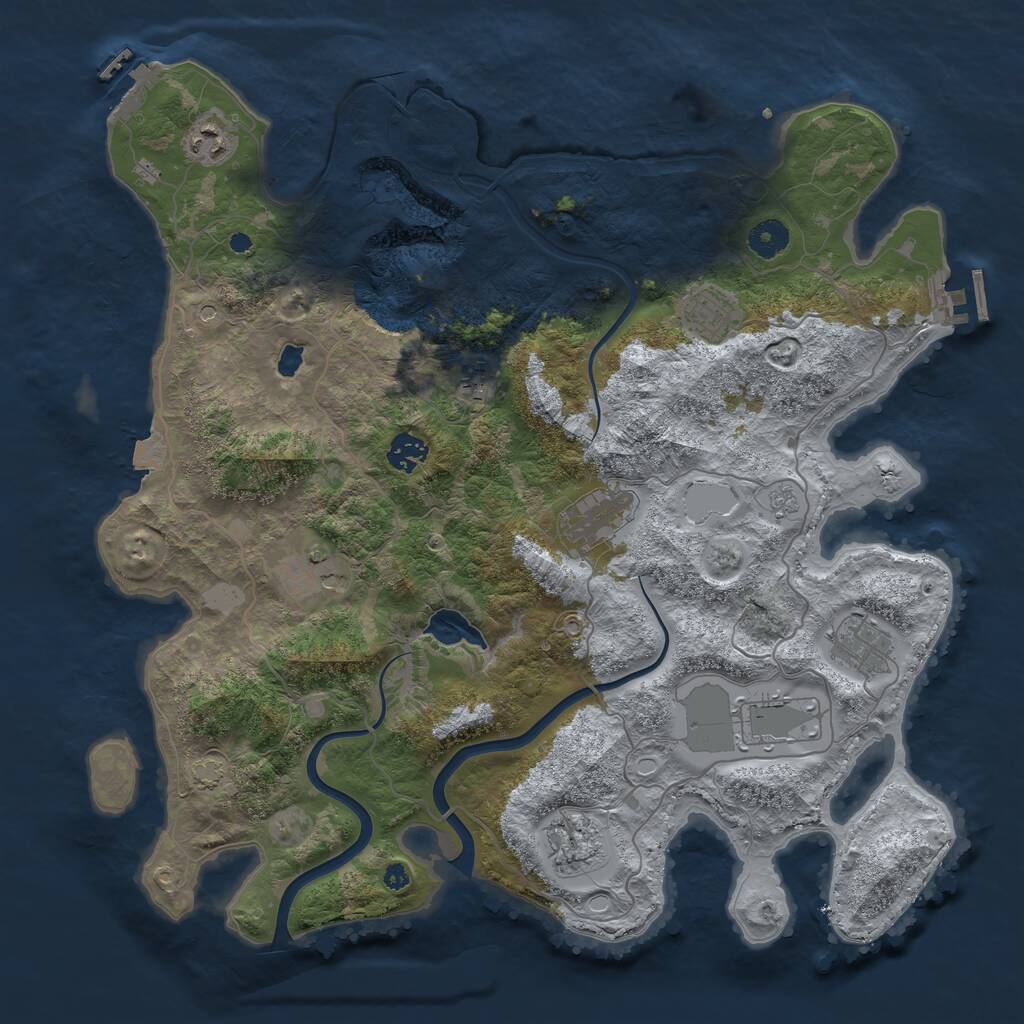 Rust Map: Procedural Map, Size: 4000, Seed: 1118741498, 15 Monuments