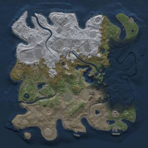 Thumbnail Rust Map: Procedural Map, Size: 4000, Seed: 195185320, 16 Monuments