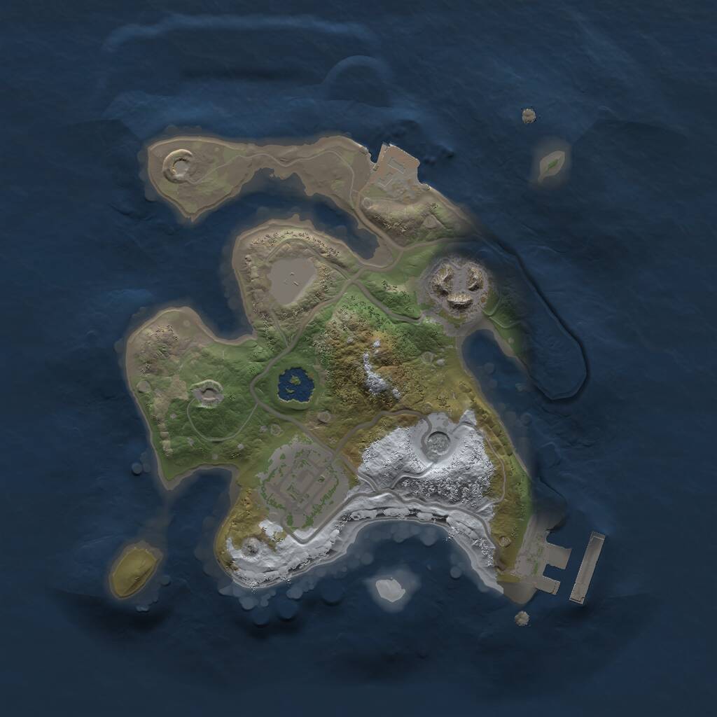 Rust Map: Procedural Map, Size: 2000, Seed: 2087606502, 5 Monuments