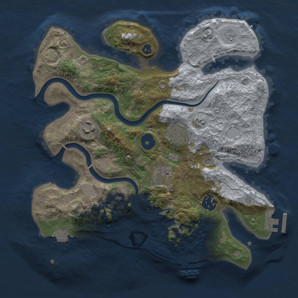 Rust Map: Procedural Map, Size: 3000, Seed: 56661, 11 Monuments