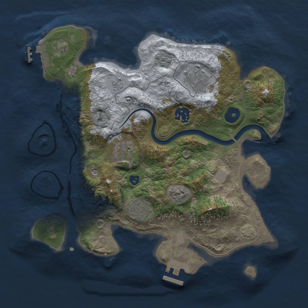 Rust Map: Procedural Map, Size: 3000, Seed: 499460099, 11 Monuments