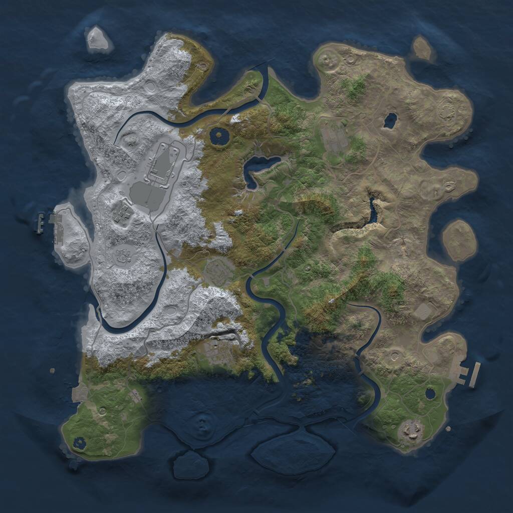 Rust Map: Procedural Map, Size: 4000, Seed: 79564, 12 Monuments