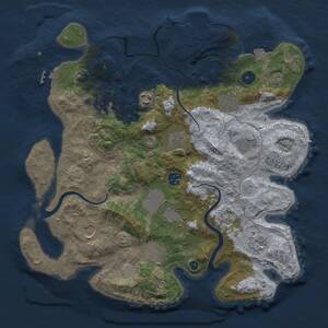 Thumbnail Rust Map: Procedural Map, Size: 3700, Seed: 1128310005, 17 Monuments
