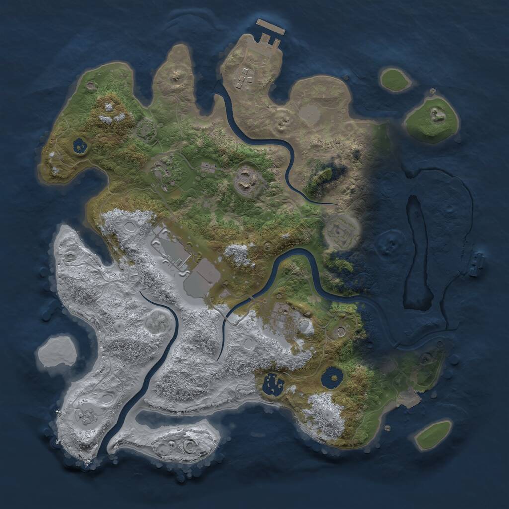 Rust Map: Procedural Map, Size: 3500, Seed: 1949169737, 13 Monuments