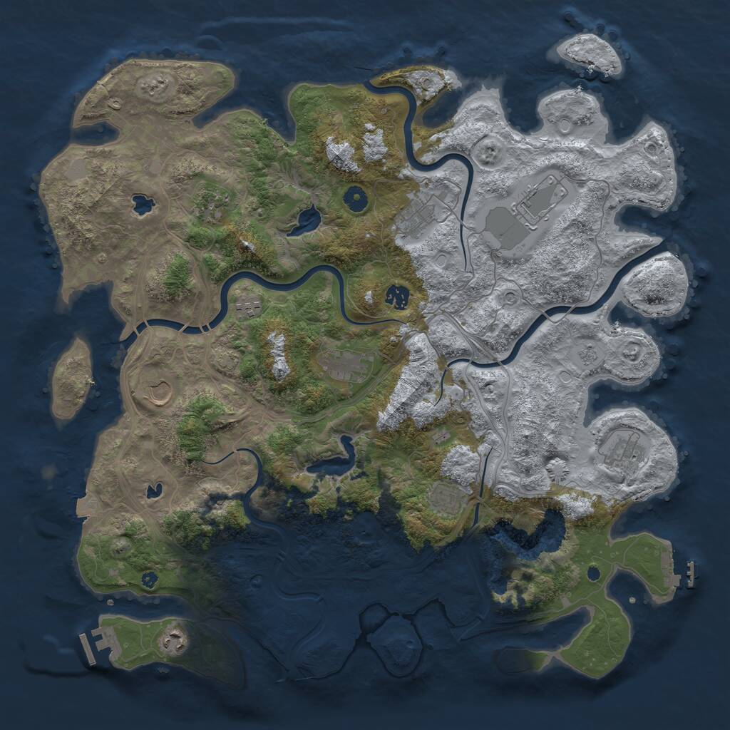 Rust Map: Procedural Map, Size: 4500, Seed: 567419, 16 Monuments