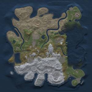 Thumbnail Rust Map: Procedural Map, Size: 3500, Seed: 1045479642, 15 Monuments