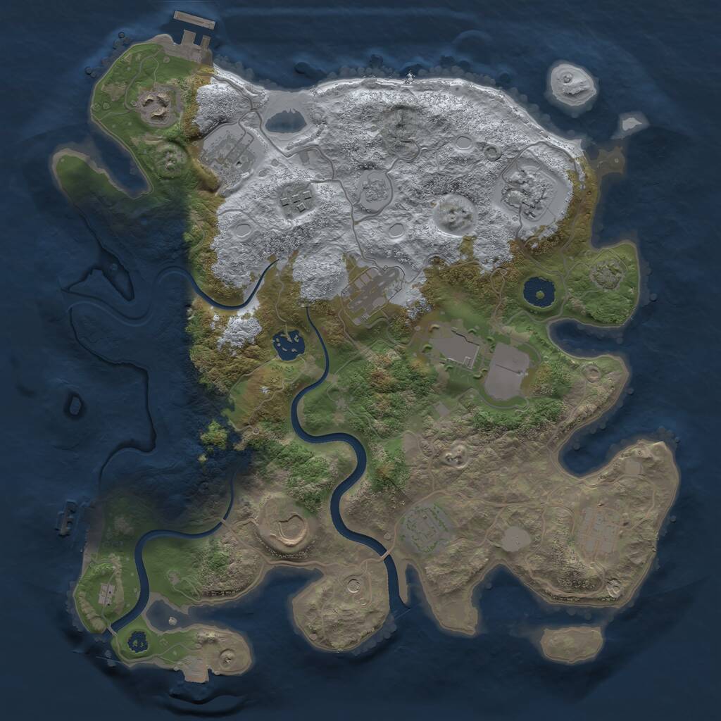 Rust Map: Procedural Map, Size: 3500, Seed: 902961471, 16 Monuments
